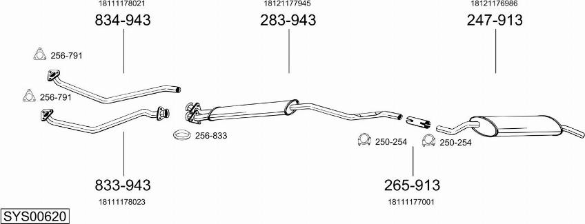 Bosal SYS00620 - Sistem de esapament - allinparts.ro