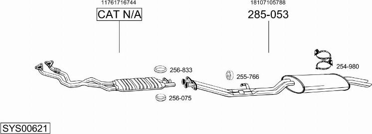 Bosal SYS00621 - Sistem de esapament - allinparts.ro