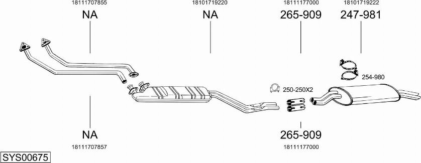 Bosal SYS00675 - Sistem de esapament - allinparts.ro