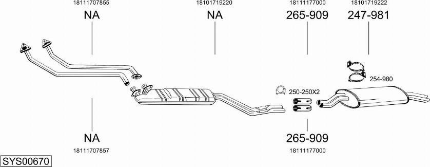 Bosal SYS00670 - Sistem de esapament - allinparts.ro