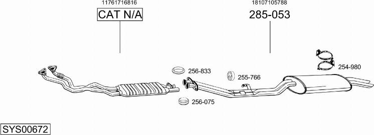Bosal SYS00672 - Sistem de esapament - allinparts.ro