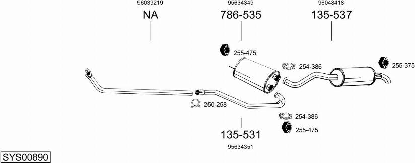 Bosal SYS00890 - Sistem de esapament - allinparts.ro