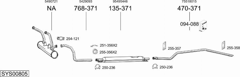 Bosal SYS00805 - Sistem de esapament - allinparts.ro