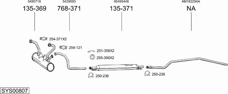 Bosal SYS00807 - Sistem de esapament - allinparts.ro