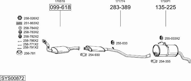 Bosal SYS00872 - Sistem de esapament - allinparts.ro
