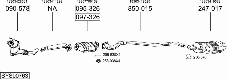 Bosal SYS00763 - Sistem de esapament - allinparts.ro