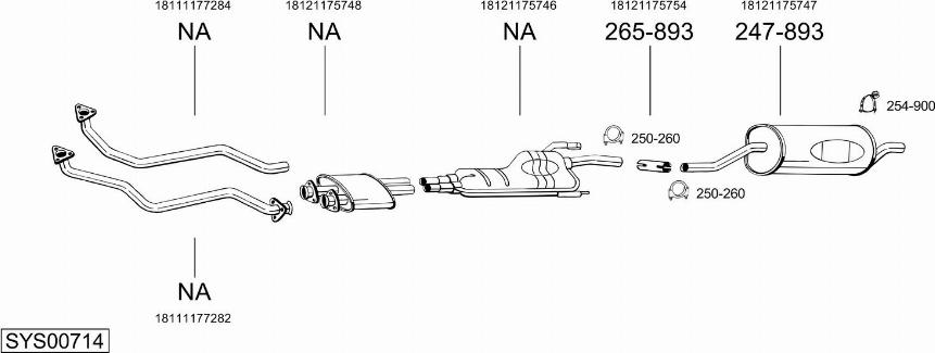 Bosal SYS00714 - Sistem de esapament - allinparts.ro