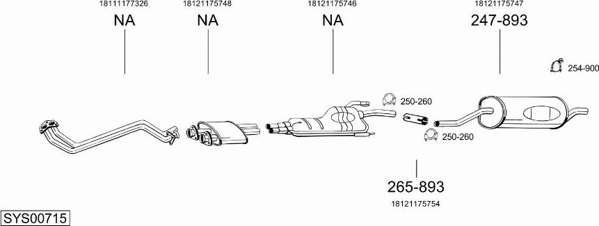 Bosal SYS00715 - Sistem de esapament - allinparts.ro
