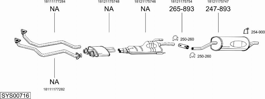 Bosal SYS00716 - Sistem de esapament - allinparts.ro