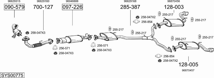 Bosal SYS00775 - Sistem de esapament - allinparts.ro