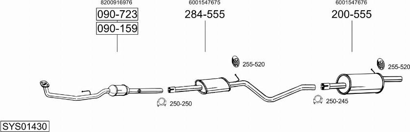 Bosal SYS01430 - Sistem de esapament - allinparts.ro