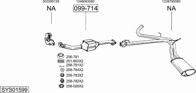 Bosal SYS01599 - Sistem de esapament - allinparts.ro