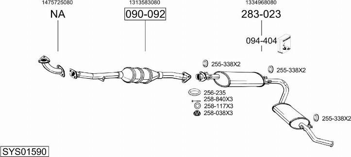 Bosal SYS01590 - Sistem de esapament - allinparts.ro