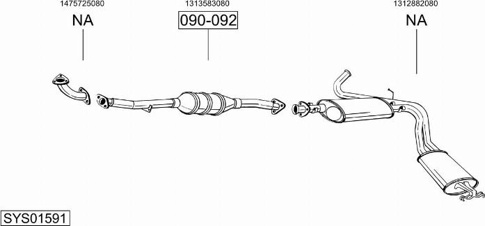 Bosal SYS01591 - Sistem de esapament - allinparts.ro