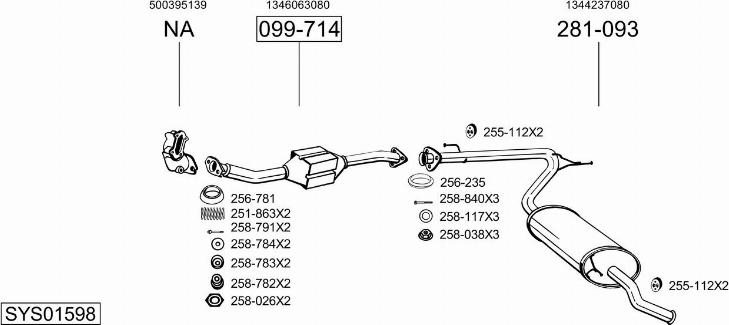 Bosal SYS01598 - Sistem de esapament - allinparts.ro