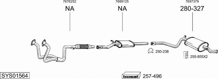 Bosal SYS01564 - Sistem de esapament - allinparts.ro