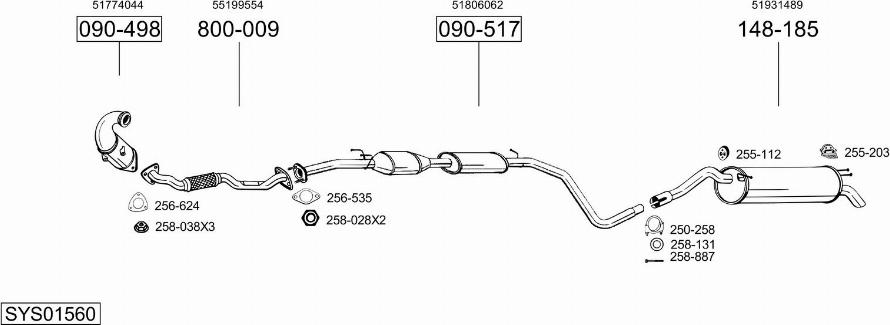 Bosal SYS01560 - Sistem de esapament - allinparts.ro