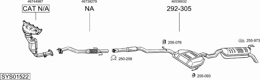Bosal SYS01522 - Sistem de esapament - allinparts.ro