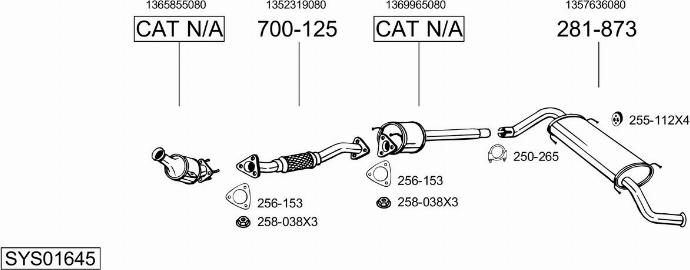 Bosal SYS01645 - Sistem de esapament - allinparts.ro