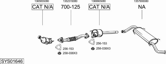 Bosal SYS01646 - Sistem de esapament - allinparts.ro