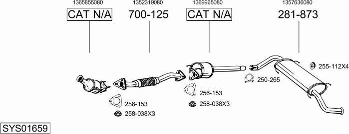 Bosal SYS01659 - Sistem de esapament - allinparts.ro