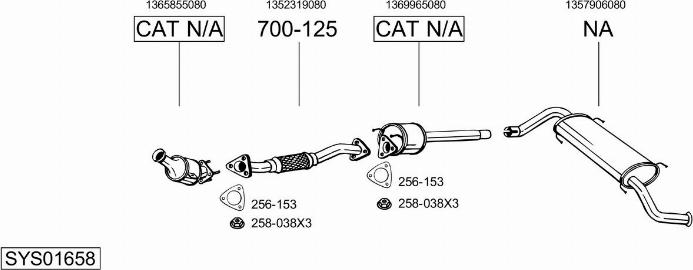 Bosal SYS01658 - Sistem de esapament - allinparts.ro