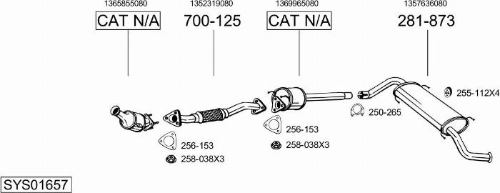 Bosal SYS01657 - Sistem de esapament - allinparts.ro