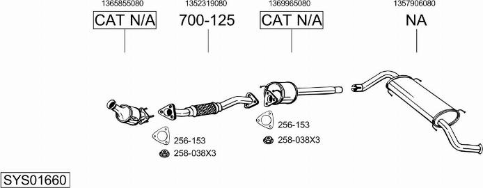 Bosal SYS01660 - Sistem de esapament - allinparts.ro