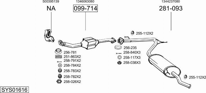 Bosal SYS01616 - Sistem de esapament - allinparts.ro