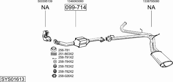 Bosal SYS01613 - Sistem de esapament allinparts.ro