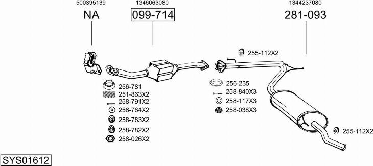 Bosal SYS01612 - Sistem de esapament allinparts.ro