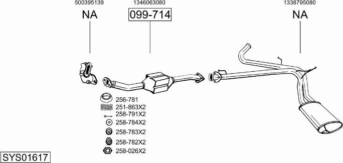 Bosal SYS01617 - Sistem de esapament - allinparts.ro