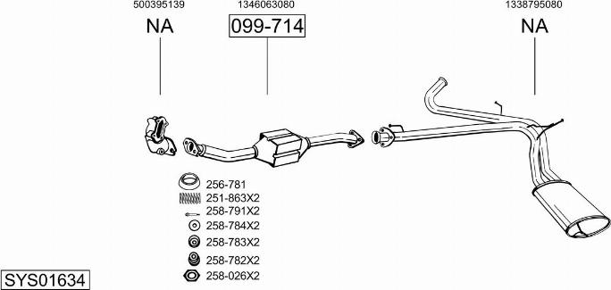 Bosal SYS01634 - Sistem de esapament allinparts.ro