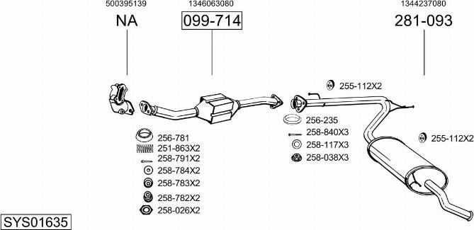 Bosal SYS01635 - Sistem de esapament - allinparts.ro