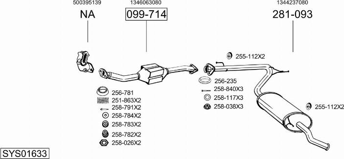 Bosal SYS01633 - Sistem de esapament allinparts.ro