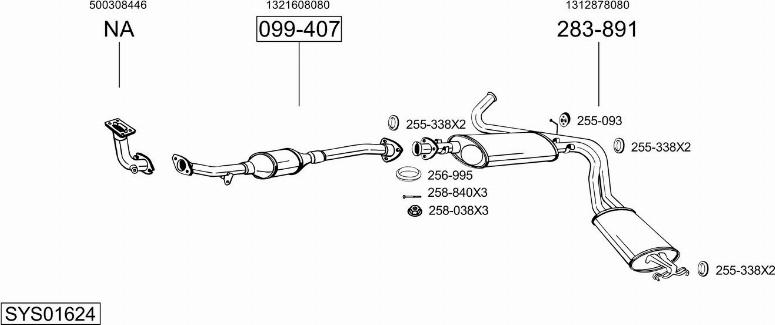 Bosal SYS01624 - Sistem de esapament - allinparts.ro