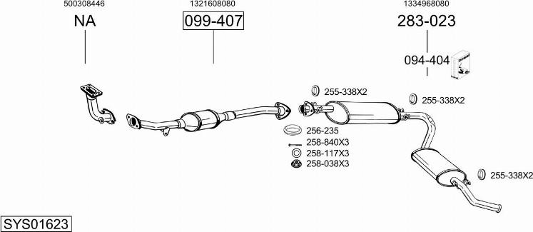 Bosal SYS01623 - Sistem de esapament - allinparts.ro