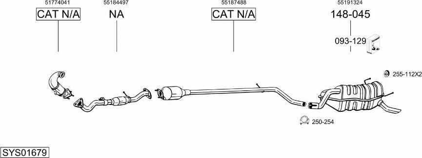 Bosal SYS01679 - Sistem de esapament - allinparts.ro