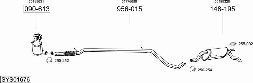 Bosal SYS01676 - Sistem de esapament - allinparts.ro