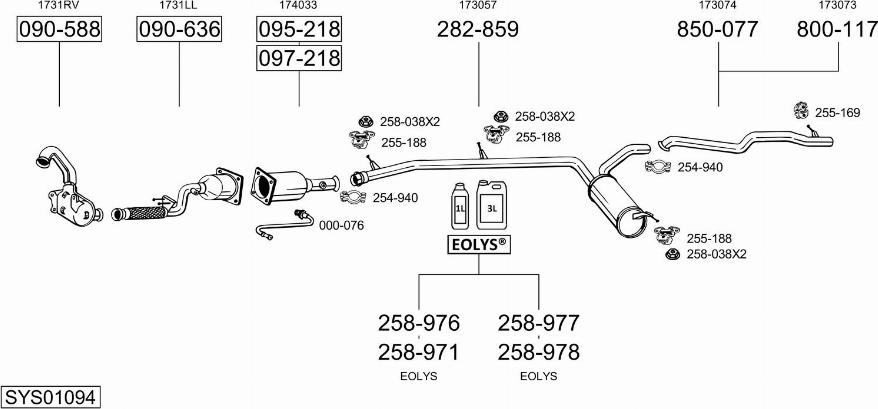 Bosal SYS01094 - Sistem de esapament allinparts.ro