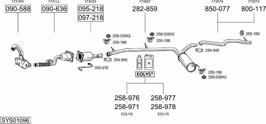 Bosal SYS01096 - Sistem de esapament allinparts.ro