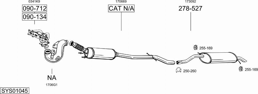 Bosal SYS01045 - Sistem de esapament - allinparts.ro