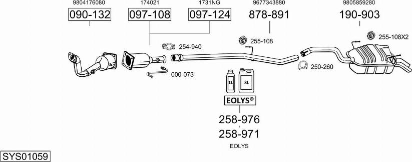Bosal SYS01059 - Sistem de esapament - allinparts.ro
