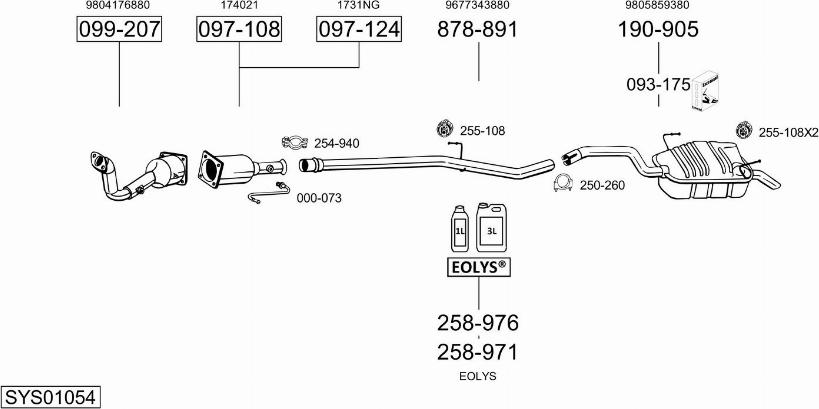 Bosal SYS01054 - Sistem de esapament allinparts.ro