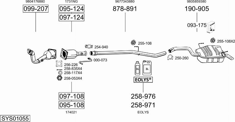 Bosal SYS01055 - Sistem de esapament allinparts.ro