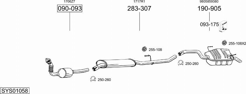 Bosal SYS01058 - Sistem de esapament allinparts.ro