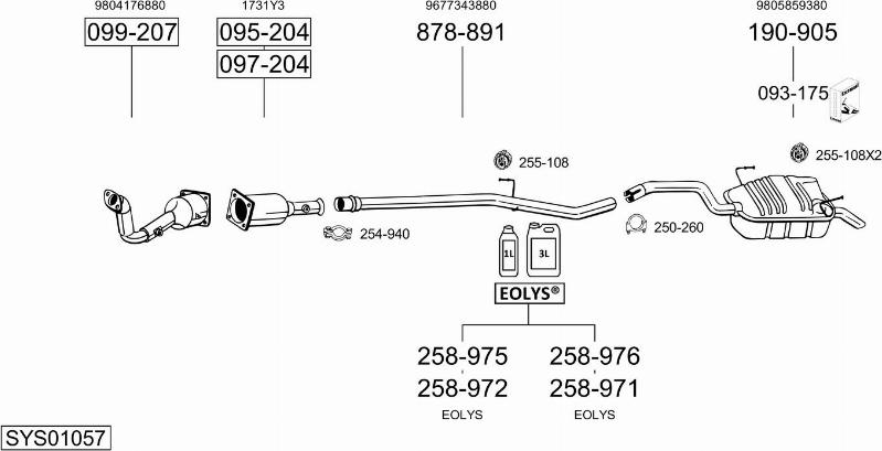 Bosal SYS01057 - Sistem de esapament allinparts.ro