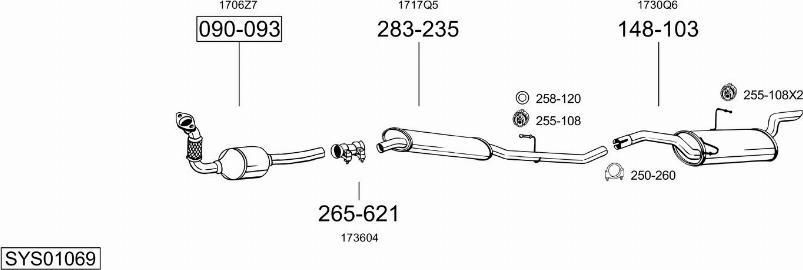 Bosal SYS01069 - Sistem de esapament allinparts.ro
