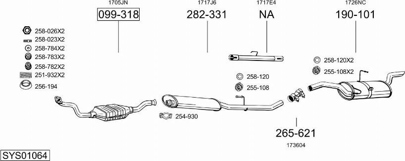 Bosal SYS01064 - Sistem de esapament allinparts.ro