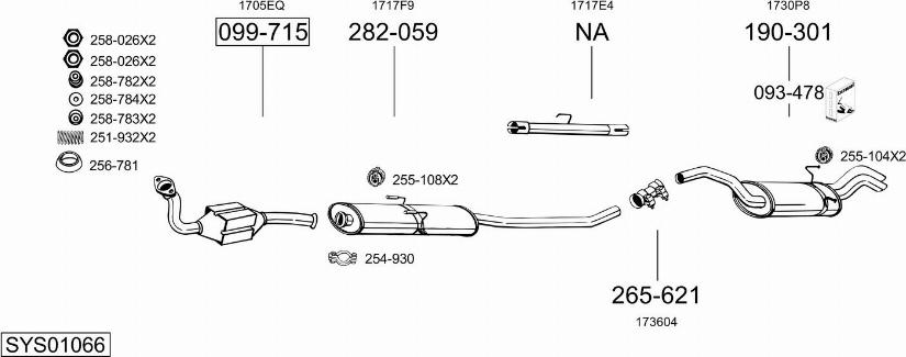 Bosal SYS01066 - Sistem de esapament allinparts.ro